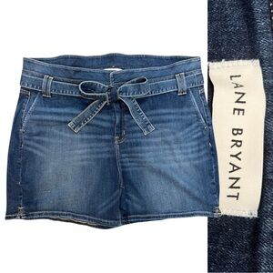 Lane Bryant Mid-Rise Girlfriend Short Womens Plus Size 20 Paperbag Waist Stretch